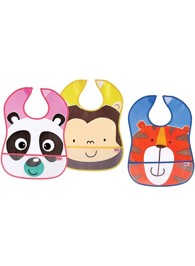 Nuby Waterproof Easy To Clean Bibs For Babies And Toddlers 6Months Plus Piece Of 1 Pink - Image 1