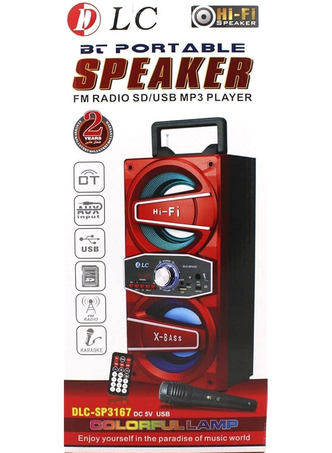 دي إل سي  مكبر صوت لاسلكي محمول مزود بتقنية البلوتوث وراديو FM ومشغل MP3 وبطاقة SD وUSB - Image 1