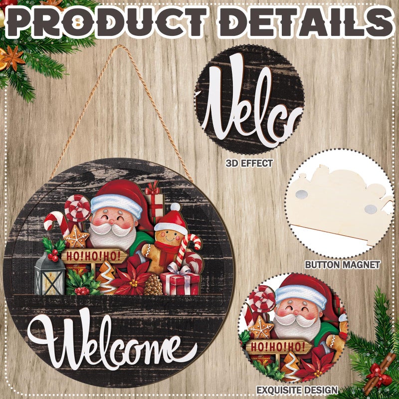 Yousoontic 17 Pcs 12 Inch Magnetic Welcome Door Sign Interchangeable Front Door Wreath Decor Rustic Seasonal Hanging Sign Easter Spring Decor for Home Warming Gift(Stylish Color,Modern Welcome) - Image 2