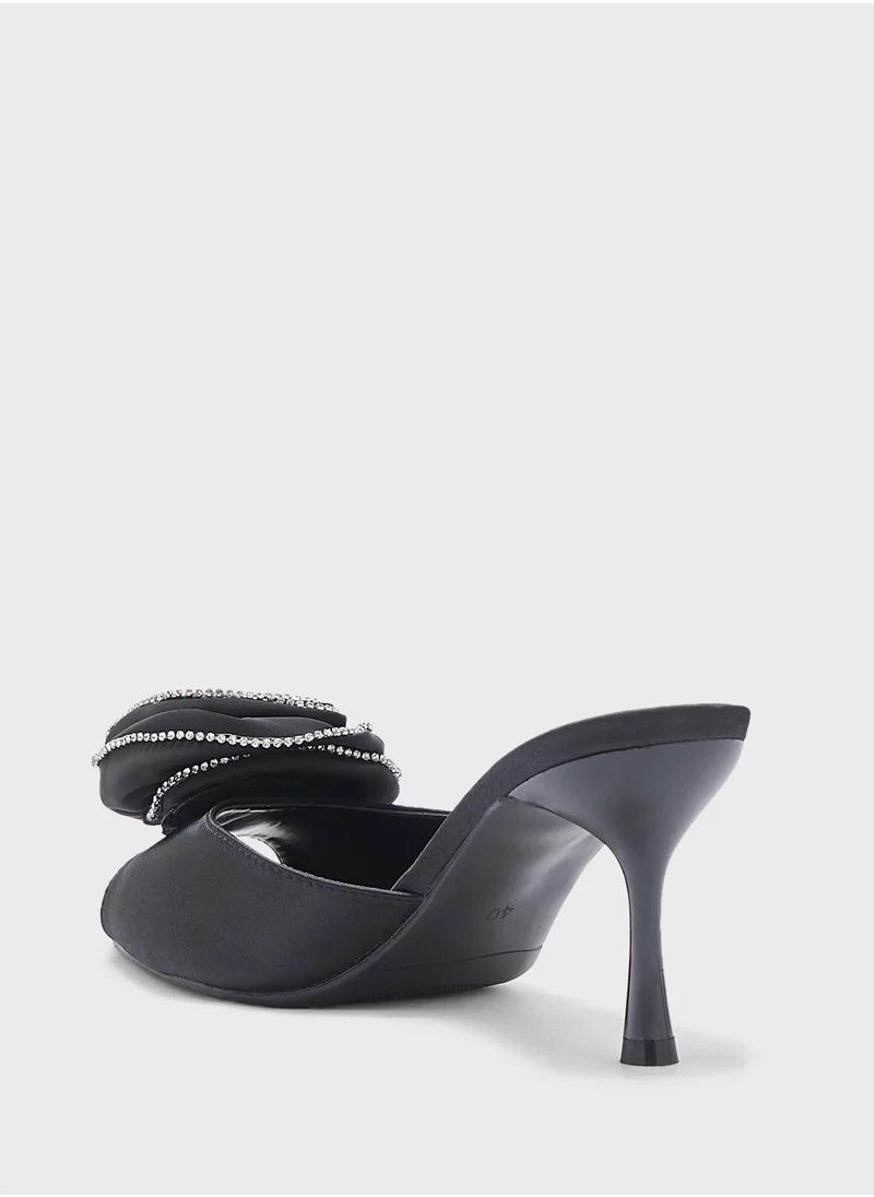 ايلا Diamante Rose Mule Heel Sandal