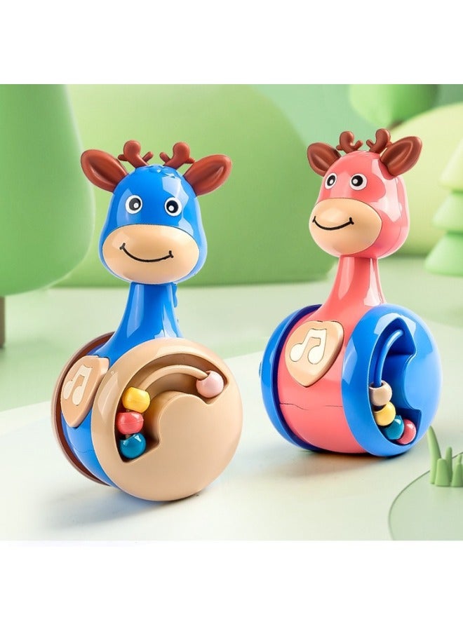 Sliding Deer Tumbler Baby Soothing Puzzle Early Education 0-3 Years Old Baby Learning Crawling Children's Toys Wholesale-Color:Blue Deer  - Image 2