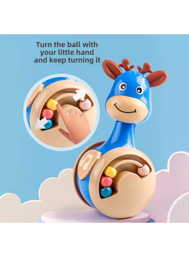 Sliding Deer Tumbler Baby Soothing Puzzle Early Education 0-3 Years Old Baby Learning Crawling Children's Toys Wholesale-Color:Blue Deer  - Image 5
