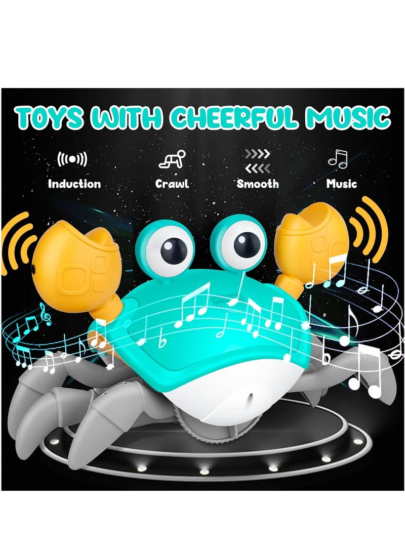 ELTRAZONE Crawly Crab Baby Toy – Light-Up Walking & Dancing Interactive Crab with Music & Obstacle Avoidance – Rechargeable Battery, Fun Birthday Gift for Toddlers & Newborns, Crawling Crab Baby Toy for Early Development - Image 3