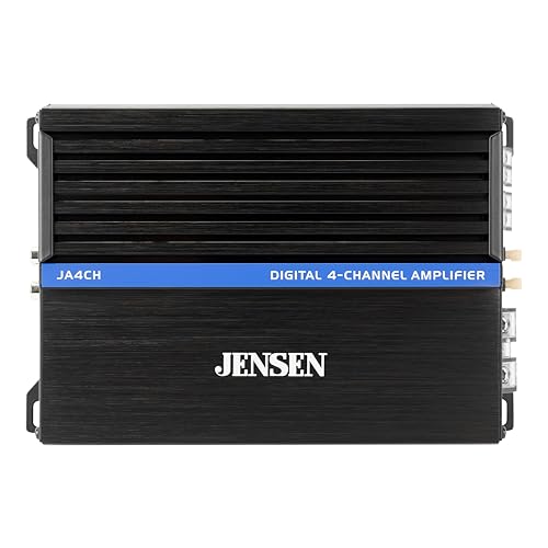 JENSEN JA4CH Class-D 4-Channel Car Audio Amplifier | Motorcycle, ATV/UTV, Golf Cart Audio | 1000 Watts Peak Power | Efficient Compact Design | Bridegeable - Image 1