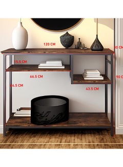 AGD Side Entrance Table for Living Room Office Home , Console Table with 4 Layer Storage Shelves 120*30*90cm  - Image 3