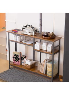 AGD Side Entrance Table for Living Room Office Home , Console Table with 4 Layer Storage Shelves 120*30*90cm  - Image 1