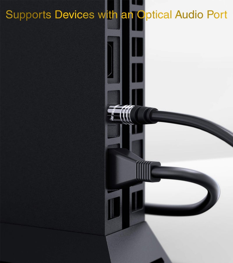 BlueRigger Digital Optical Audio Toslink Cable (15FT, Fiber Optic, Aluminum Shell, 24K Gold-Plated) - Compatible with Home Theatre, Sound Bar, TV, Xbox, PlayStation PS4 â€“ Premium Series - Image 4