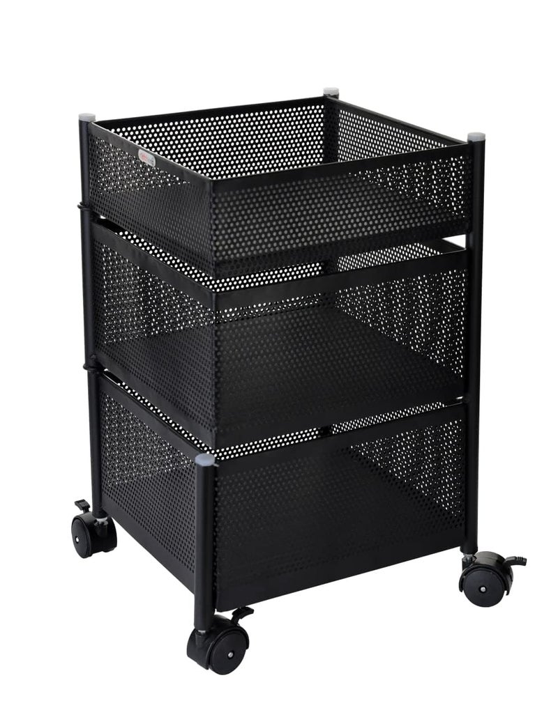DHVAJA Kitchen Trolley with Wheels Kitchen Organizer Items and Storage Solutions for Squre Kitchen Organizer and Kitchen Accessories Items BlackLayer 3 - Image 1