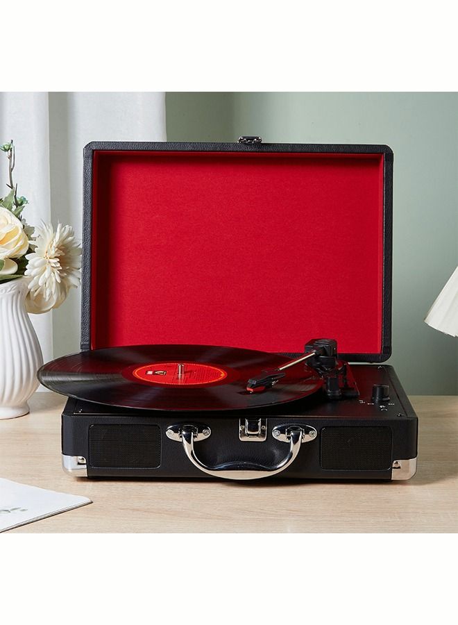Vinyl Record Player Wireless Turntable with Built-in Speakers and USB Belt-Driven Vintage Phonograph Record Player 3 Speed for Entertainment and Home Decoration