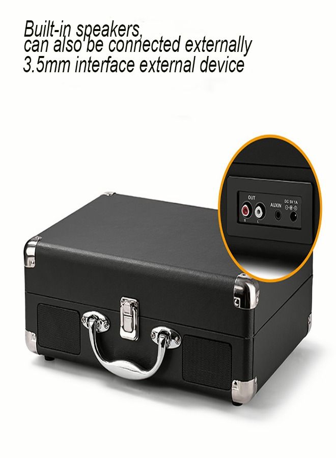 Vinyl Record Player Wireless Turntable with Built-in Speakers and USB Belt-Driven Vintage Phonograph Record Player 3 Speed for Entertainment and Home Decoration