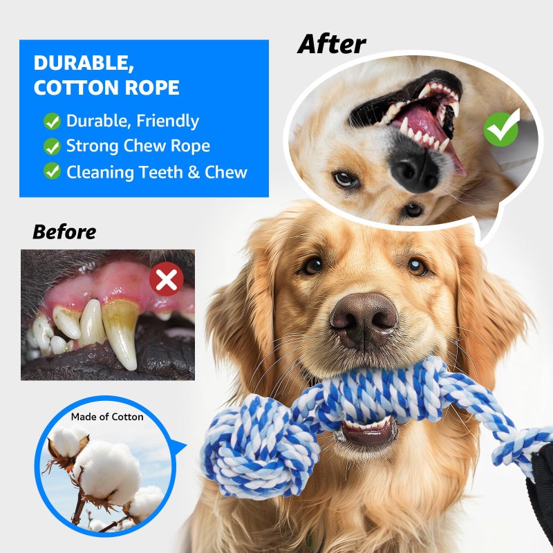 LOOBANI Spring Pole Dog Rope Toys - Tug of War Dog Toy for Pitbull Medium to Large Dogs, Indoor Outdoor Use Bungee Hanging Exercise Ropes Muscle Builder Interactive Toys (Door Hanging Style) - Image 3