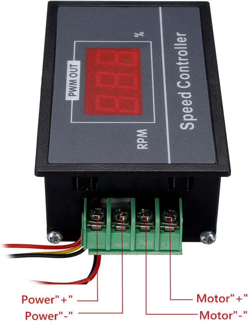 فلاين PMW 6-60V 12V 24V 36V 48V 30A PWM وحدة تحكم سرعة محرك DC، محكم سرعة قابل للتعديل بدون درجات، مفتاح سرعة متغير، لوحة دائرة تحكم LED مع شاشة عرض، مفتاح بدء وإيقاف - Image 5