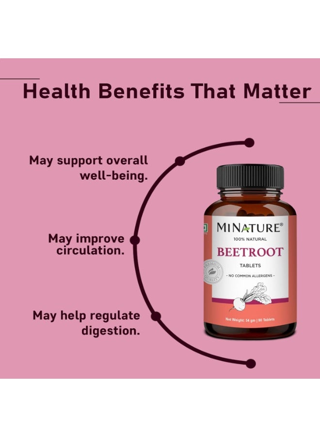 mi nature Beetroot Tablets (Beta vulgaris) | 500mg X 90 Tablets, 45 Day supply - Image 4