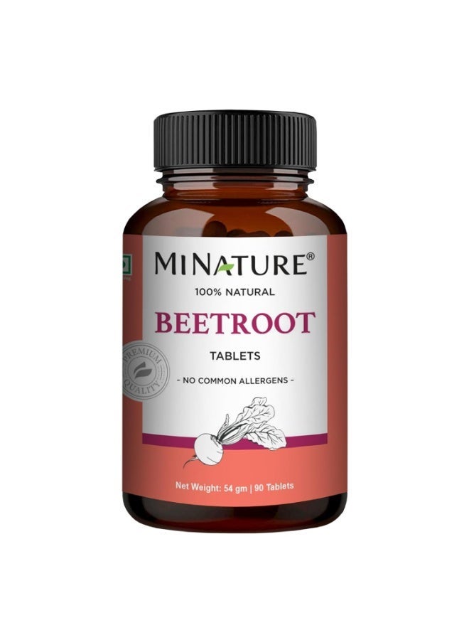 mi nature Beetroot Tablets (Beta vulgaris) | 500mg X 90 Tablets, 45 Day supply - Image 1