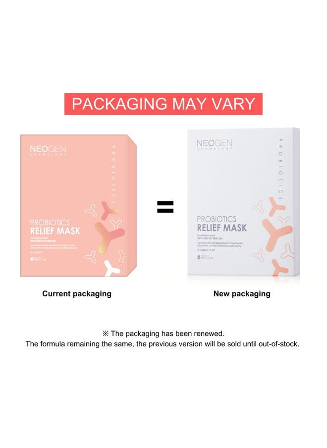 DERMALOGY by NEOGENLAB Probiotics Relief Mask, Pack of 5 (0.88 oz / 25g) - Hydrating & Firming Facial Sheet Mask with Probiotics Lactobacillus & Bifida & Collagen - Korean Skin Care  - Image 3