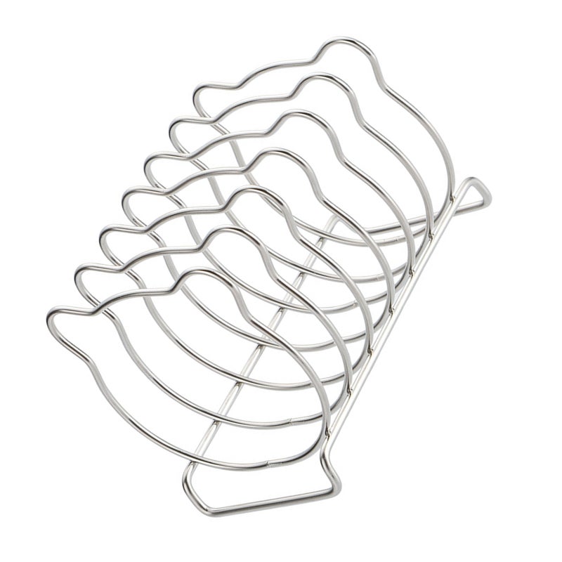 Toast Rack Countertop: Small Toast Holder Rack | 6 Slices Bread Stand | Reusable Stainless Steel Loaf Stand for Kitchen Tabletop - Image 1