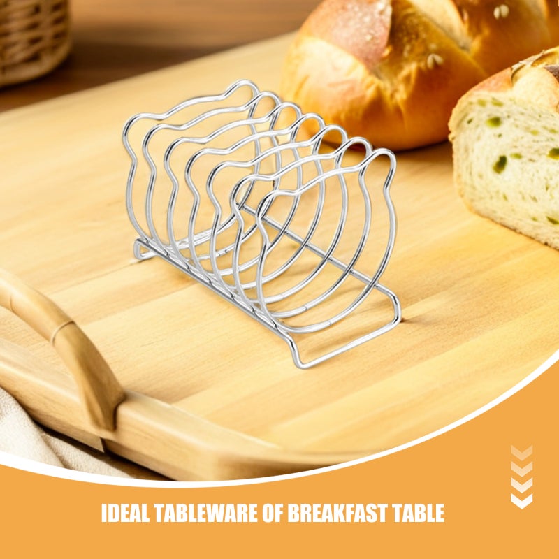 Toast Rack Countertop: Small Toast Holder Rack | 6 Slices Bread Stand | Reusable Stainless Steel Loaf Stand for Kitchen Tabletop - Image 3