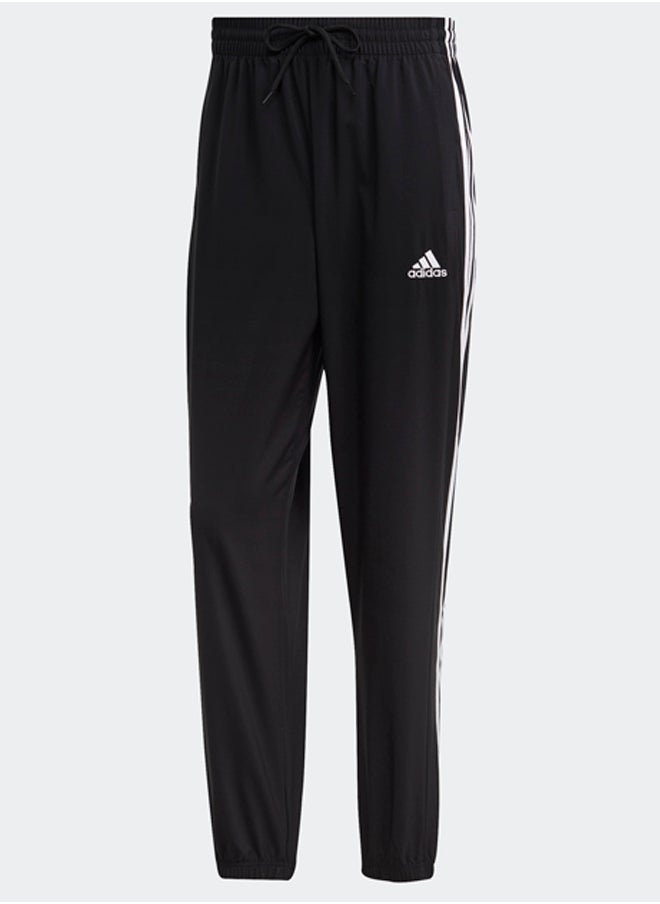 Adidas - Aeroready Essentials Elastic Cuff Woven 3-Stripes Tracksuit Bottoms - Image 1