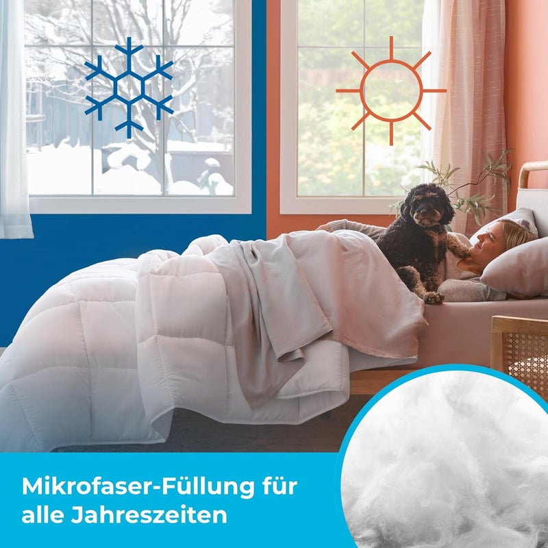 Linenspa 4 Seasons Microfibre Duvet - All Season Duvet - Ultra Soft - 135 x 200 cm, White - Image 2