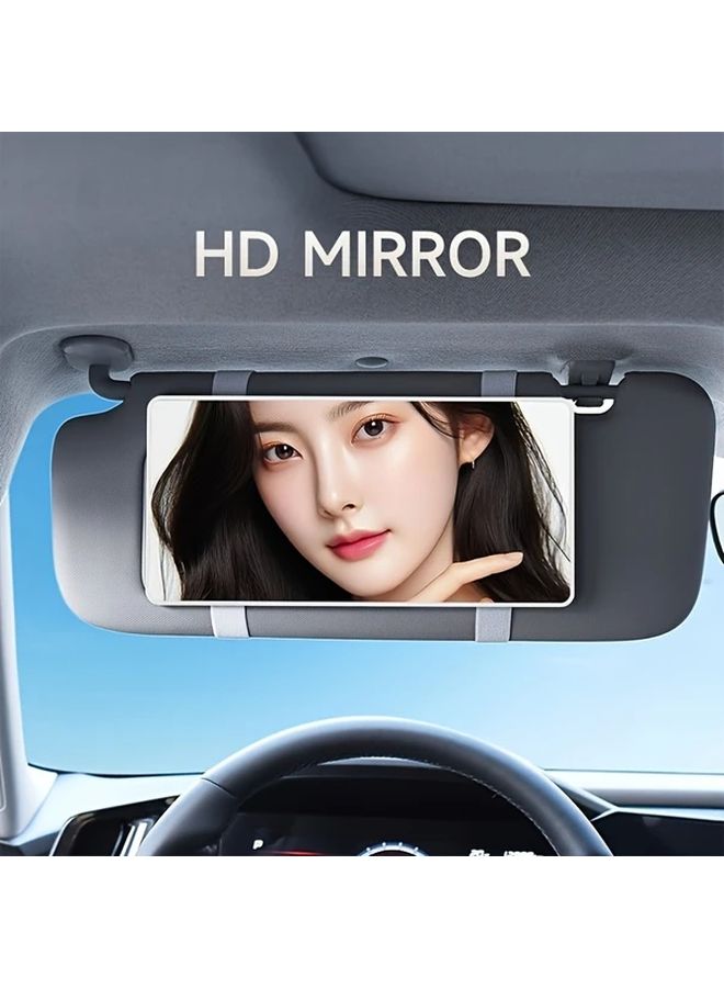 Ultra Thin Black Car Sun Visor Makeup Mirror With Adjustable Shoulder Strap Easy To Install For Cars SUVs Trucks - Image 2