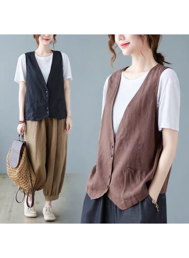 Song Feng Ya Oversize Vest New Spring Summer Autumn Korean Style Sleeveless Vest Top Outerwear Women Trendy - Image 4