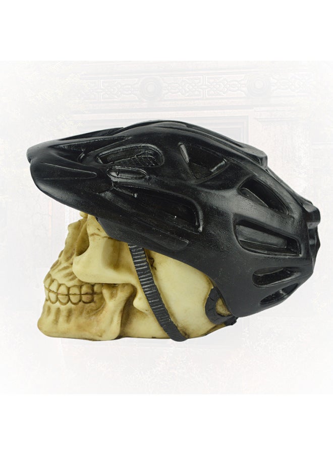 Loquat Decoration Spooky Realistic Skull Model Simulation Horror Resin Skeleton Head Props Scary Decoration Accessories-Color:Riding Cap Skull - Image 3