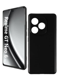 BGM Oppo Realme GT Neo 6 SE 5G Case, Soft TPU Shockproof Silicone Bumper, Anti-Fingerprints Full Body Protective Cover, 6.78 Inches, Black 