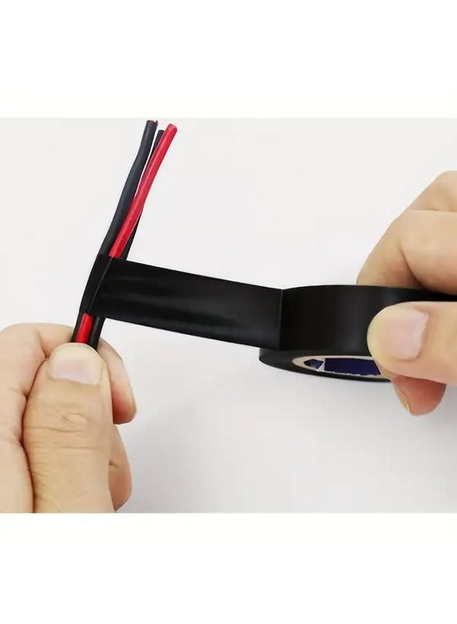 5 قطع شريط عازل كهربائي أسود 16 مم × 16 م مقاوم للماء من البولي فينيل كلوريد لأسلاك السيارات - Image 5