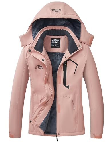 ELLSWOS Womens Winter Coats Waterproof Ski Jacket Warm Snow Jackets Windproof Windbreaker Hooded Raincoat - Image 1