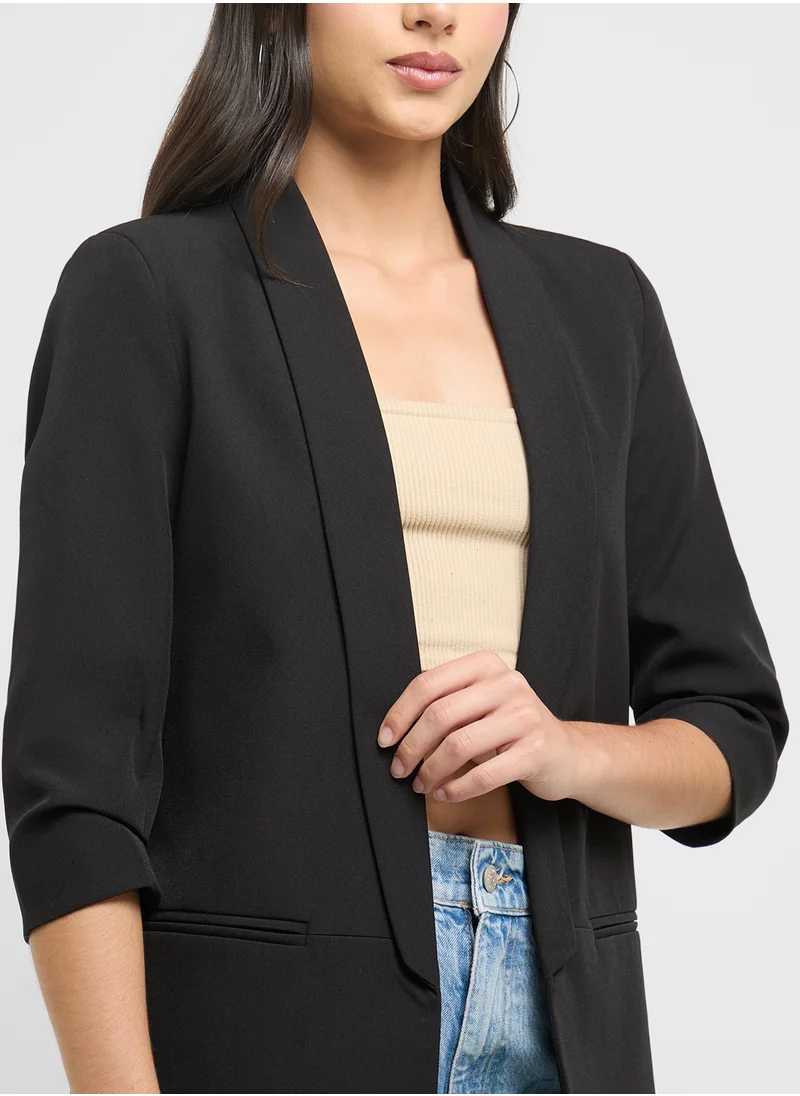 ONLY Ruched Sleeve Relaxed Fit Blazer