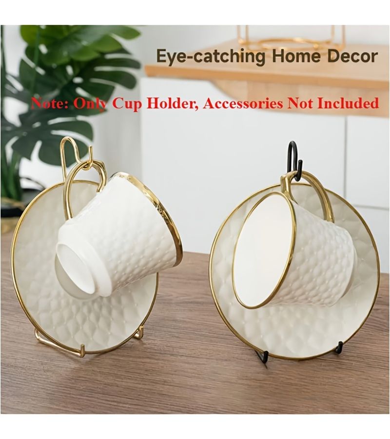 1pc Iron Vintage Tea Cup Saucer Holder Display Stand Coffee Mug Rack - Image 5