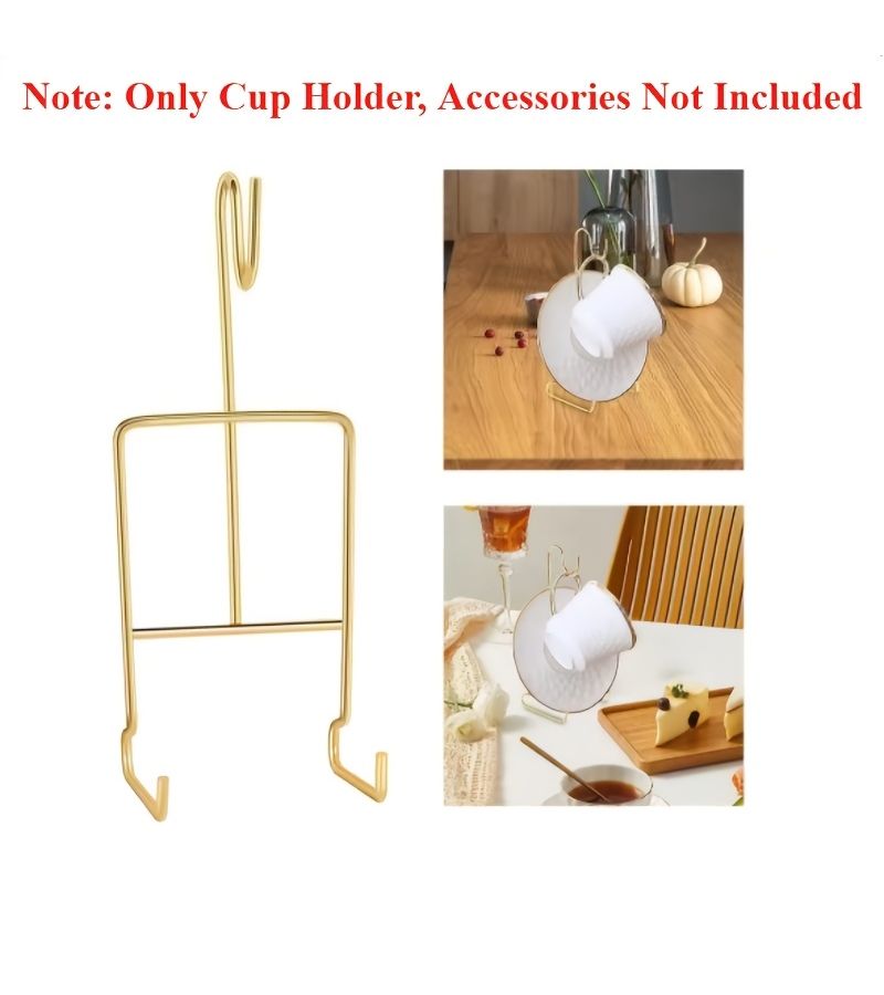 1pc Iron Vintage Tea Cup Saucer Holder Display Stand Coffee Mug Rack - Image 4