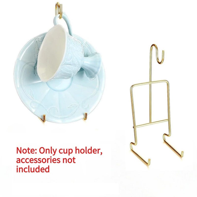 1pc Iron Vintage Tea Cup Saucer Holder Display Stand Coffee Mug Rack - Image 1