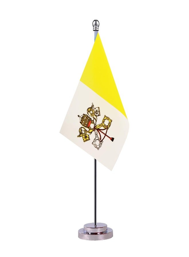 Krmkot Vatican Desk Flag, Small Mini Vietnam Vatican Flag, Miniature International World Country Flags, Festival Events Celebration, Office Decoration - Image 1