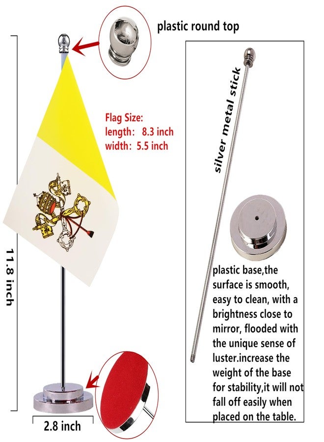 Krmkot Vatican Desk Flag, Small Mini Vietnam Vatican Flag, Miniature International World Country Flags, Festival Events Celebration, Office Decoration - Image 2