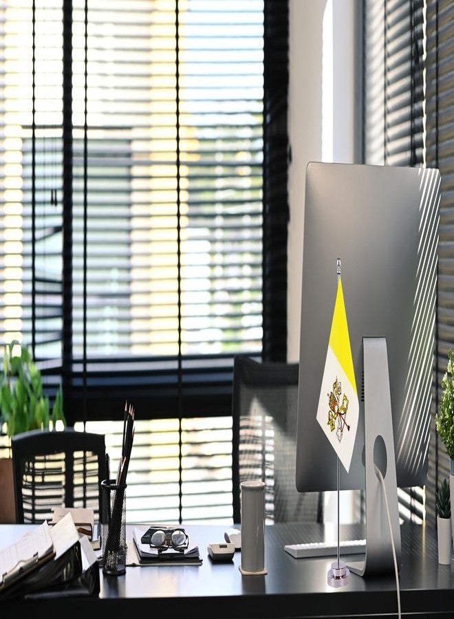 Krmkot Vatican Desk Flag, Small Mini Vietnam Vatican Flag, Miniature International World Country Flags, Festival Events Celebration, Office Decoration - Image 3