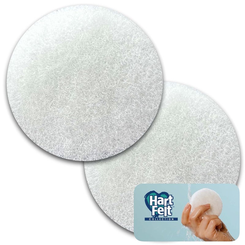 HartFelt Round Face Scrubber for Women | Reusable Facial Sponges for Daily Cleansing | Facial Exfoliating Pads for Removing Dead Skin, Dirt & Makeup | Use with Favorite Cream | Made in USA - 2 Count
