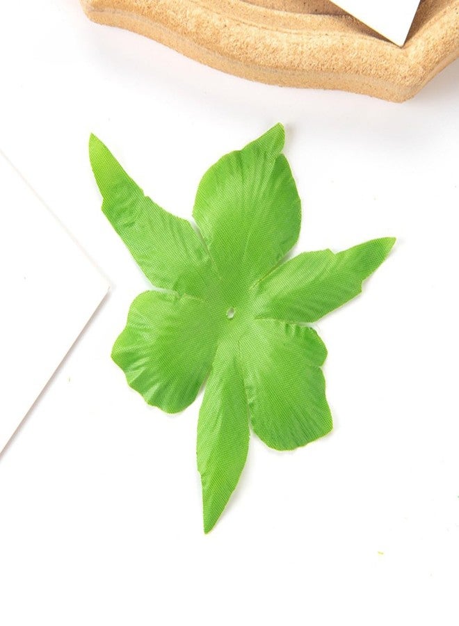 ZYAMY 50PCS Artificial Floral Calyx Petals Green Circular Fabric Floral Base with Holes for DIY Wedding Party Decorations Crafts Scrapbooking Accessories - Image 4
