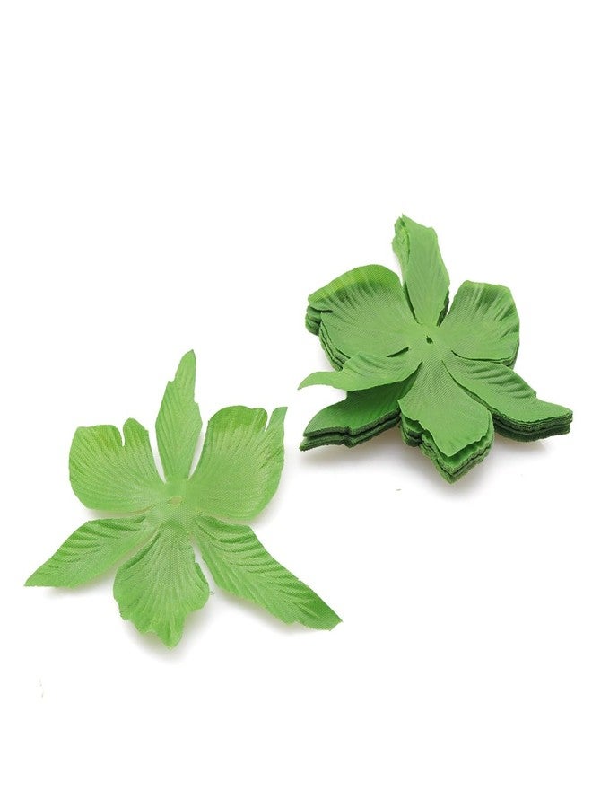 ZYAMY 50PCS Artificial Floral Calyx Petals Green Circular Fabric Floral Base with Holes for DIY Wedding Party Decorations Crafts Scrapbooking Accessories - Image 3