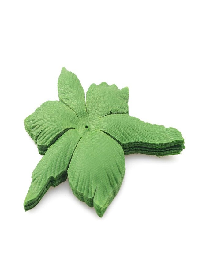 ZYAMY 50PCS Artificial Floral Calyx Petals Green Circular Fabric Floral Base with Holes for DIY Wedding Party Decorations Crafts Scrapbooking Accessories - Image 1