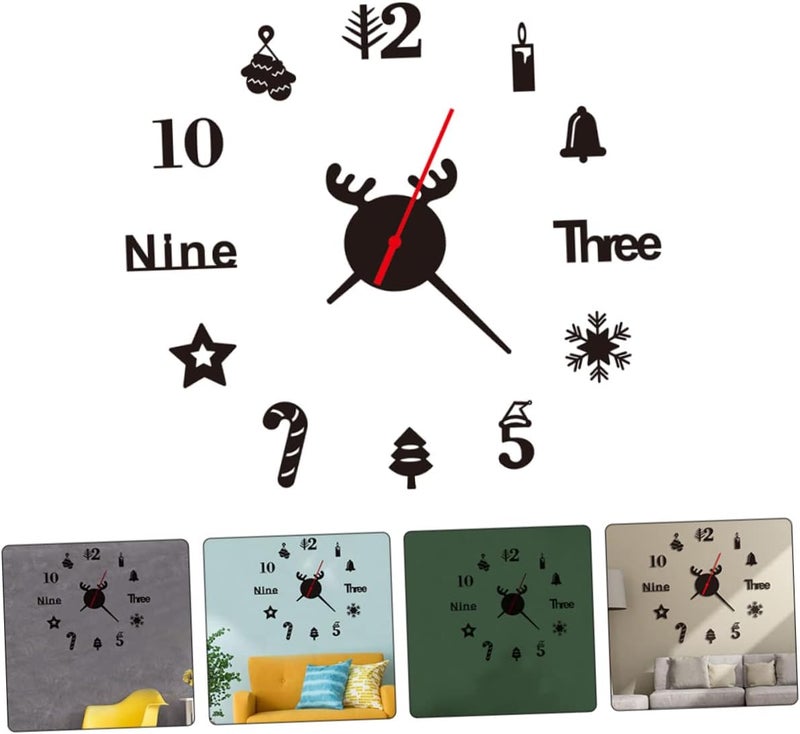 klarako 1pc Clock Wall Decor Frameless Mute Acrylic Room Christmas Hanging Art DIY Series Living - Image 4
