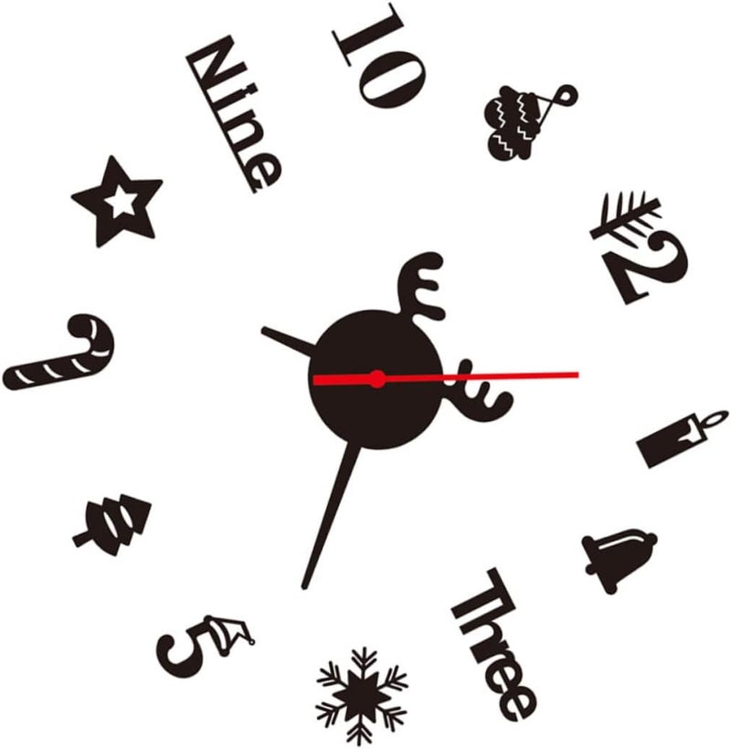 klarako 1pc Clock Wall Decor Frameless Mute Acrylic Room Christmas Hanging Art DIY Series Living - Image 1