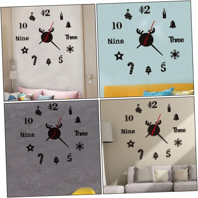 klarako 1pc Clock Wall Decor Frameless Mute Acrylic Room Christmas Hanging Art DIY Series Living - Image 2