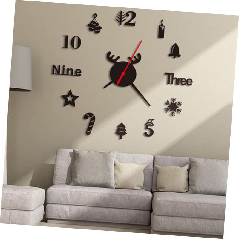 klarako 1pc Clock Wall Decor Frameless Mute Acrylic Room Christmas Hanging Art DIY Series Living - Image 3