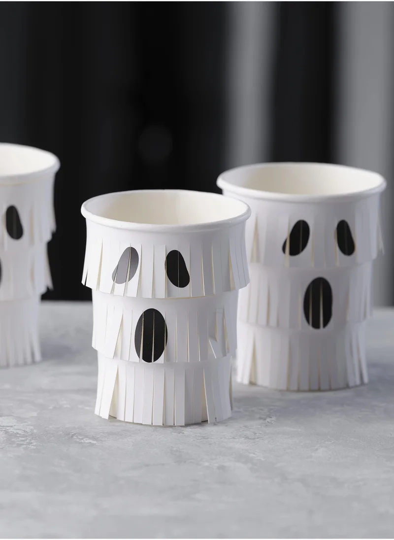 Ginger Ray Fringe Ghosts - Halloween Paper Party Cups