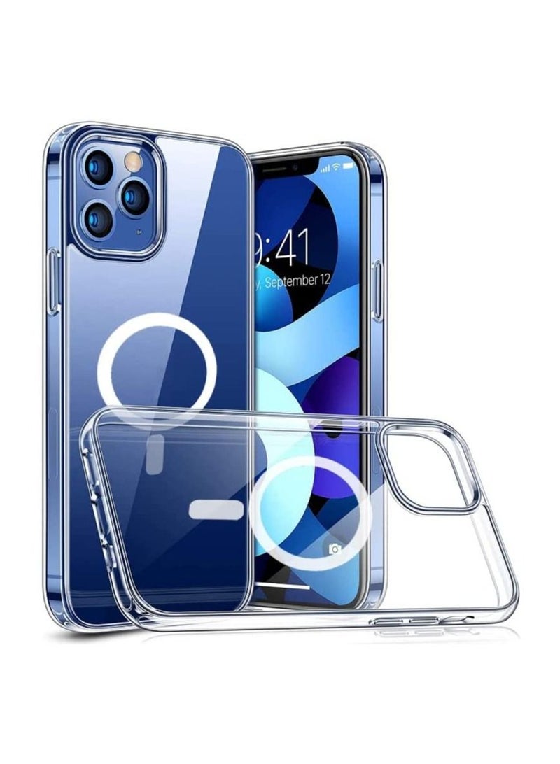 Magnetic Wireless Charging Clear Case designed for iPhone 13 Pro 6.1" Crystal Cover Compatible with Magsafe - Image 1