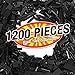 MANNIDOO 1200 Pieces Flat Pieces 9 Sizes Classic Moc Parts and Pieces Tiles Expansion Set Compatible with All Major Brands Building Bricks Bulks for Smooth Surface Black - Image 2