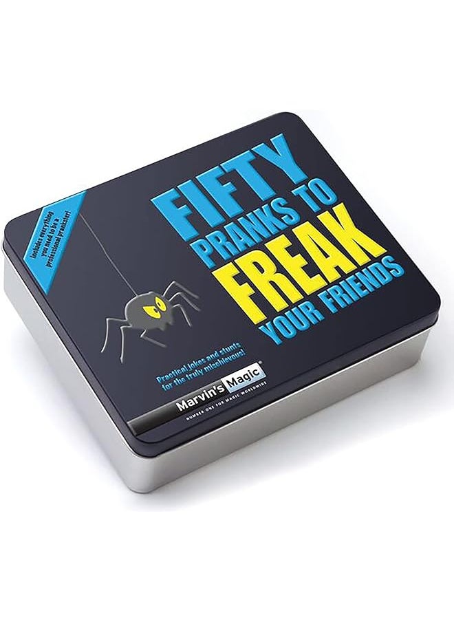 Marvin's Magic - Fifty Pranks To Freak Your Friends Amazing Magic Tricks For Kids In Gift Tin Includes Novelty Parking Ticket Realistic Coffee Spill Amazing Sponge Rock Plus More - Image 1