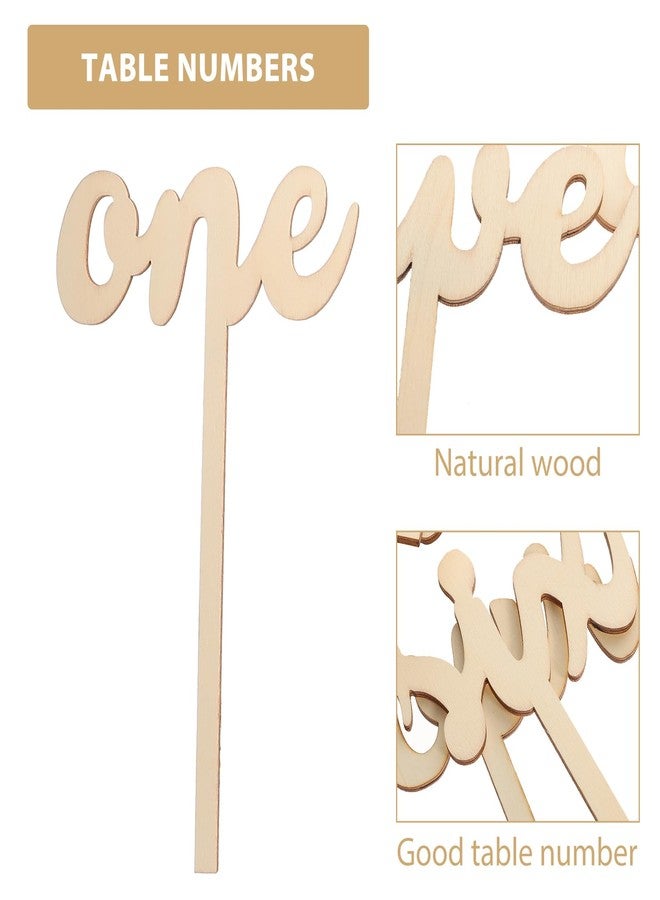 Tinksky 12pcs One-Twelve Wooden Table Numbers on Sticks for Wedding Party Decoration - Image 4