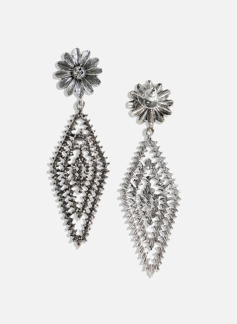SOHI Daisy Cluster Rhombus Artificial Drop Earring Jewellery